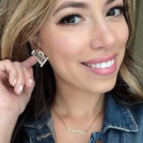 NEW Glitter Cheer Earrings - Multicolor - Picture 2 of 5